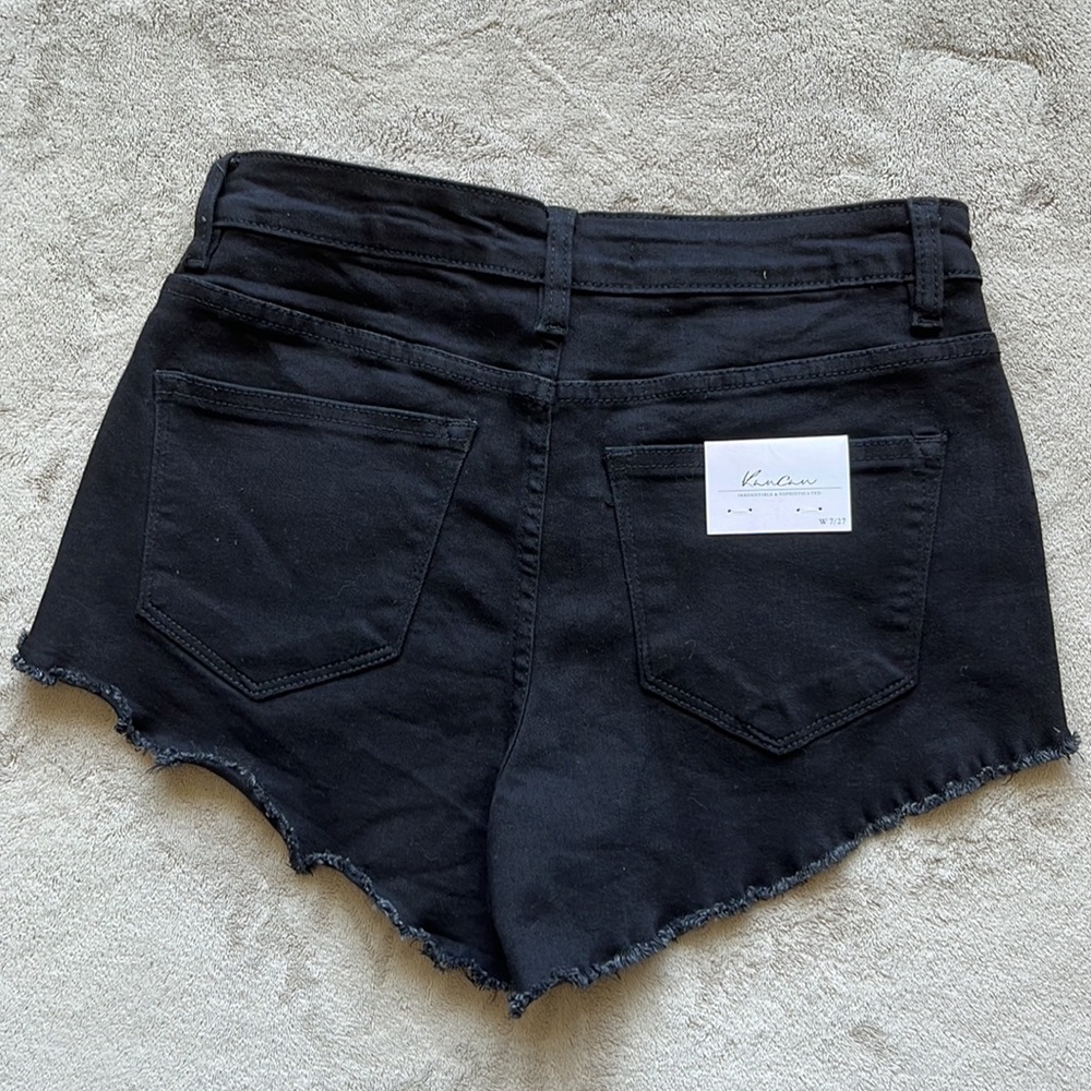 KanCan High Rise Frayed Hem Shorts - Picture 7 of 12